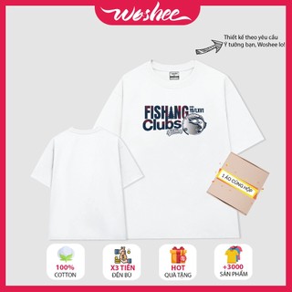 Áo thun form rộng nữ WOSHEE áo thun in hình chú cá đơn giản áo phông tay lở 100% cotton thoáng mát áo thun TH005