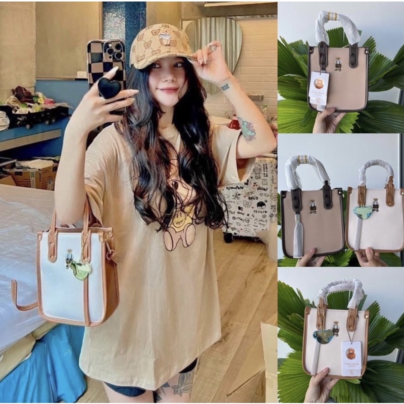 Túi Tote Gấu Thêu 2 Màu TTWNBEAR Chính Hãng TN-2214