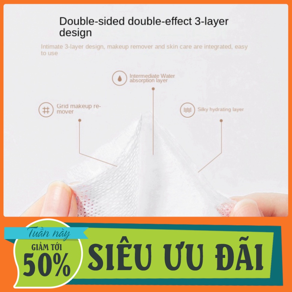 Bông tẩy trang 222 miếng Khăn Cotton Hai Mặt Dùng Một Lần Đa Ứng Dụng Yun.shop32