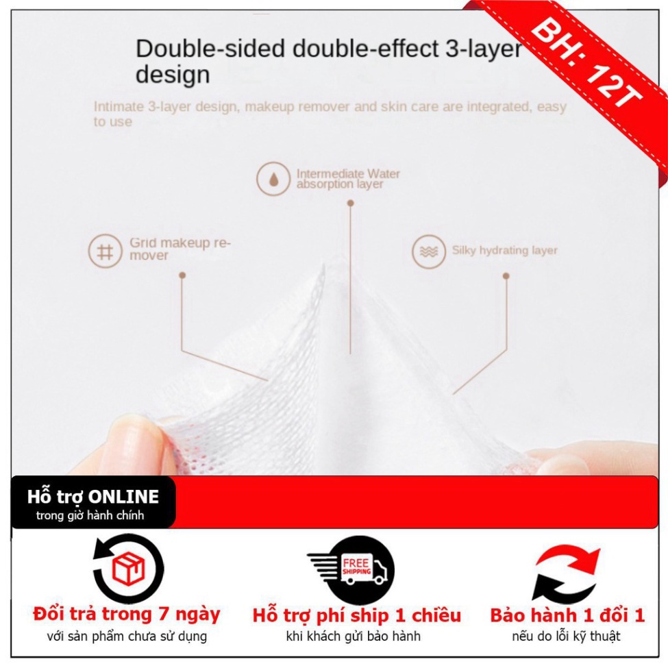 222 miếng Bông tẩy trang Khăn Cotton Hai Mặt Dùng Một Lần Đa Ứng Dụng winwinshop01