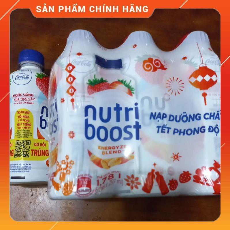 Lốc nước uống sữa trái cây Nutri boost (6 chai* 297ml)