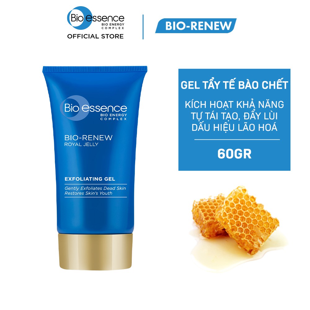 Gel Tẩy Tế Bào Chết Dưỡng Da Tươi Trẻ Tinh Chất Sữa Ong Chúa Bio-Essence Bio-Renew (60g)