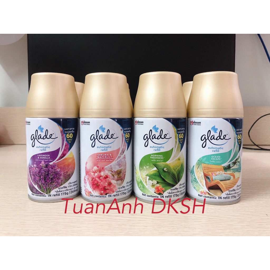 - Chai Xịt Phòng Thay Thế Vào Máy Xịt Phòng Tự Động Glade - 269ml/175g - Hàng chính hãng DKSH Việt Nam.