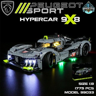 Đồ chơi lắp ráp mô hình siêu xe ô tô lamborghini, peugeot 9x8 tỉ lệ 1:8 có đèn led no.99033 với 1000+ mảnh ghép