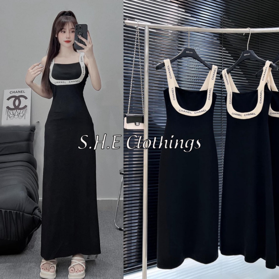 𝗩𝗶𝗱𝗲𝗼 𝗔̉𝗻𝗵 𝗧𝗵𝗮̣̂𝘁 ✔ Váy Hai Dây Nữ Ôm Body Chaneo dáng thon cao Đầm Suông Nữ Sexy dáng cao Freesize S239