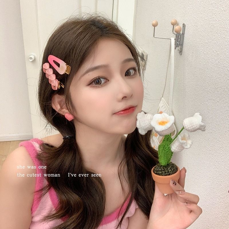 Jiashucheng Kẹp Tóc Mái Ngang Trán Màu Hồng Gradient Trái Tim Dễ Thương Thời Trang Mùa Hè Dành Cho Bạn Nữ