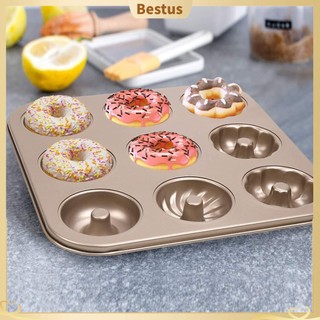 【Bestus】Khuôn Nướng Bánh Donut 9 Ngăn Chống Dính Chịu Nhiệt Cao