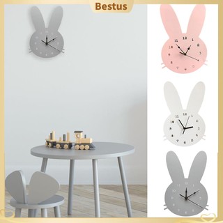 【Bestus】Đồng hồ treo tường hình con thỏ bằng gỗ dễ thương
