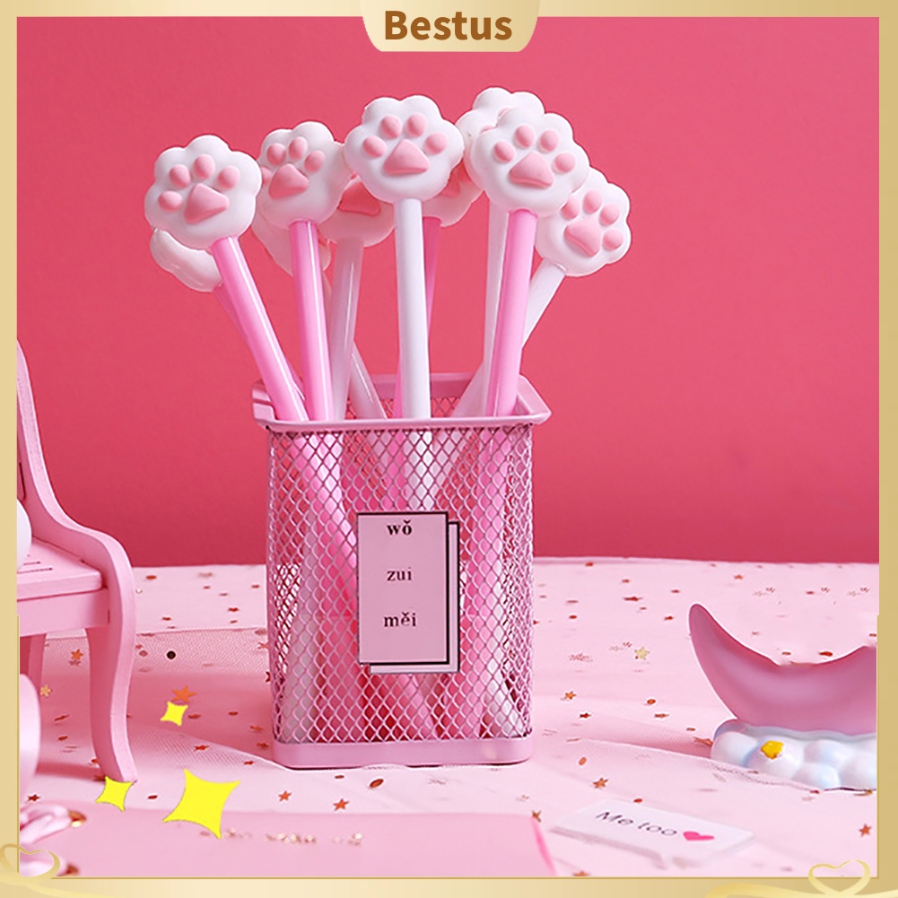 【Bestus】Set 2 bút mực nước ngòi 0.5mm tạo hình bàn chân mèo dễ thương đồ dùng học tập xinh xắn dành cho bé