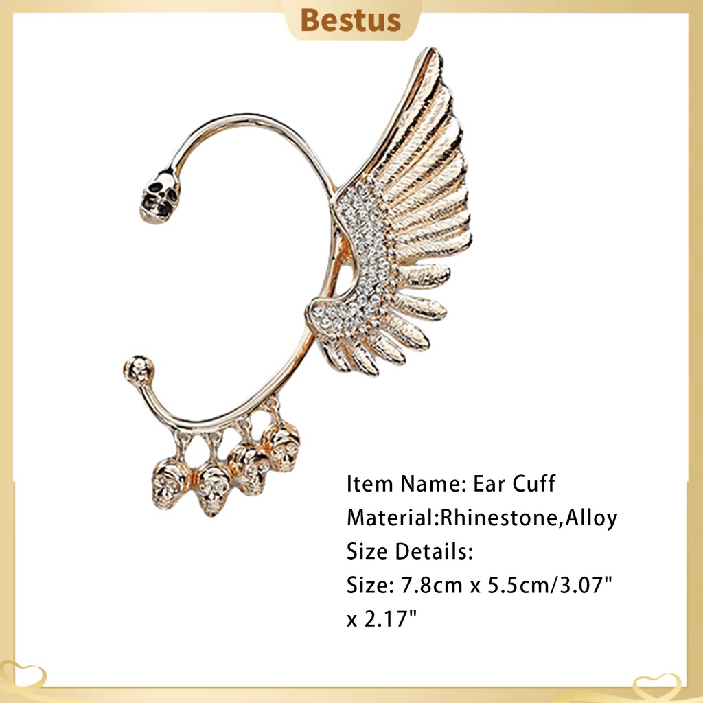 Khuyên đeo vành tai hình cánh thiên thần đính đá màu sắc độc đáo tinh tế