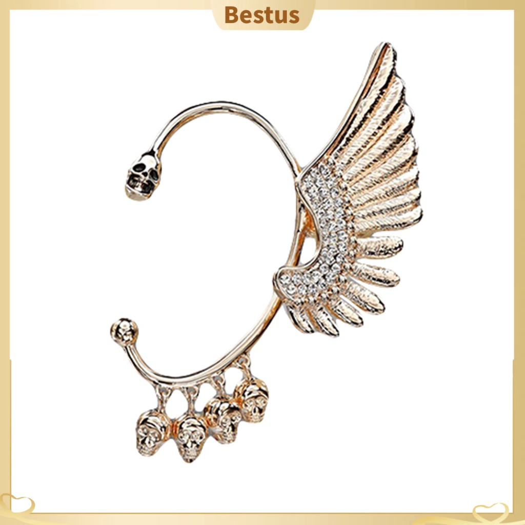 Khuyên đeo vành tai hình cánh thiên thần đính đá màu sắc độc đáo tinh tế