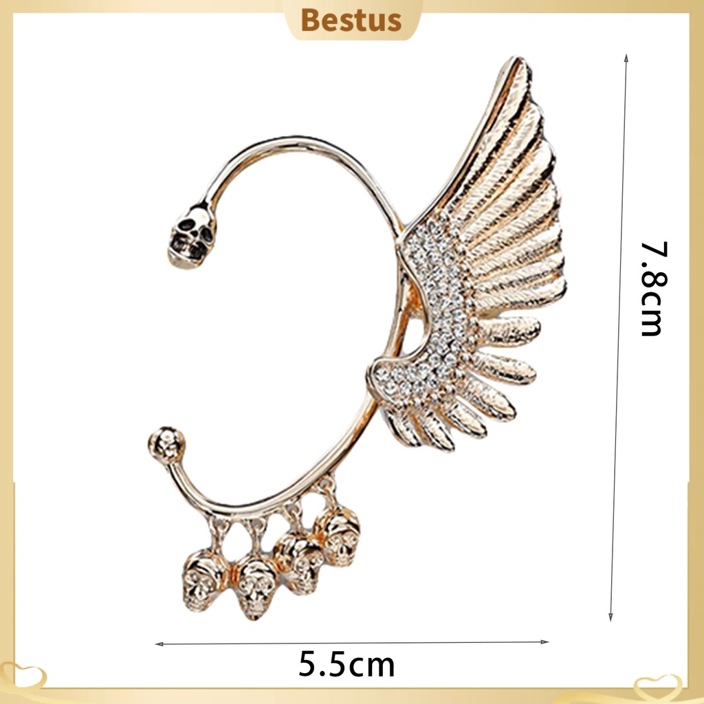 Khuyên đeo vành tai hình cánh thiên thần đính đá màu sắc độc đáo tinh tế