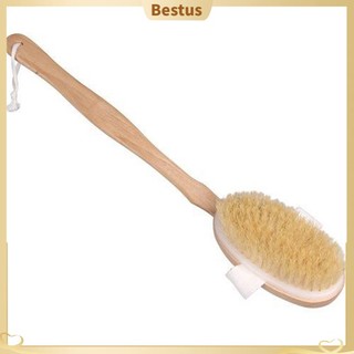 【Bestus】Bàn chải tắm chà lưng có tay cầm bằng gỗ chuyên dụng tiện lợi