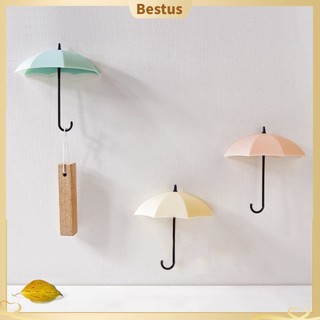 【Bestus】Bộ 3 móc treo đồ gắn tường đa năng hình dạng cây dù mini đáng yêu
