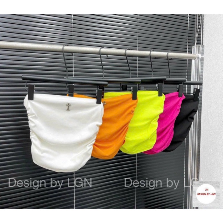 Áo ống cúp ngực  vạt bầu nhún logo chữ thập - B0U hàng xịn, hình thật, clip thật