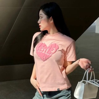 Áo babytee in tim chữ hồng - A2U