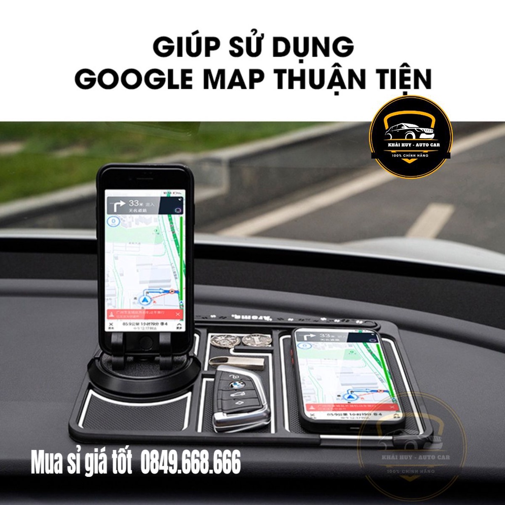 (hàng mới 2023) Thảm Đỡ Điện Thoại Tặng Sáp Thơm / Chìa Khóa Đa Năng Chống Trượt Để Taplo Ô Tô, Xe Hơi - Khải Huy Scar
