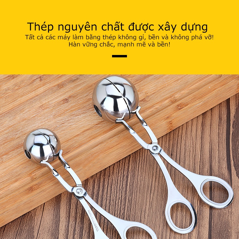Dụng Cụ Làm Thịt Viên Bằng Thép Không Gỉ Làm Gạo Thịt Cá Tự Làm Kẹp Thịt Viên Nhồi Bông, Khuôn Thịt Viên-MICHA