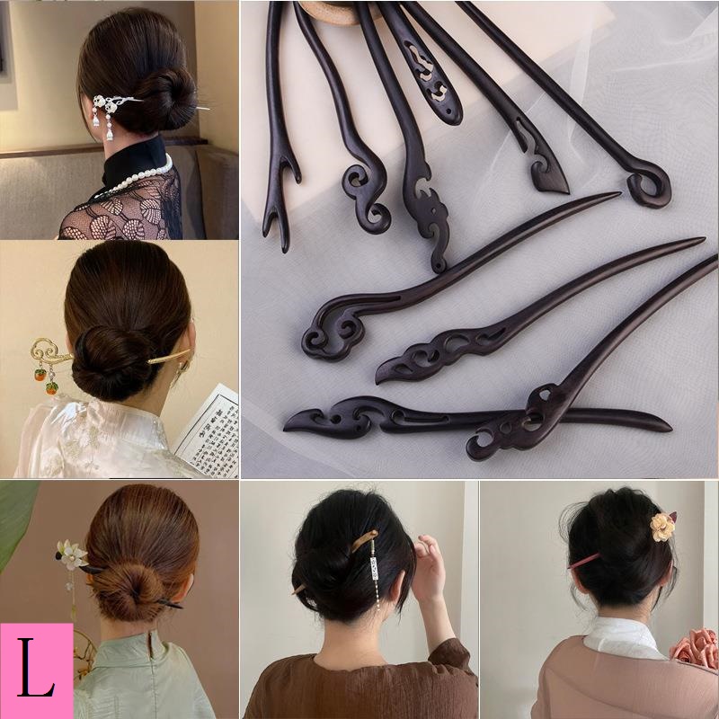 Trâm Cài Tóc Bằng Gỗ Màu Đen Phong Cách Trung Hoa Cổ Điển Cho Nữ