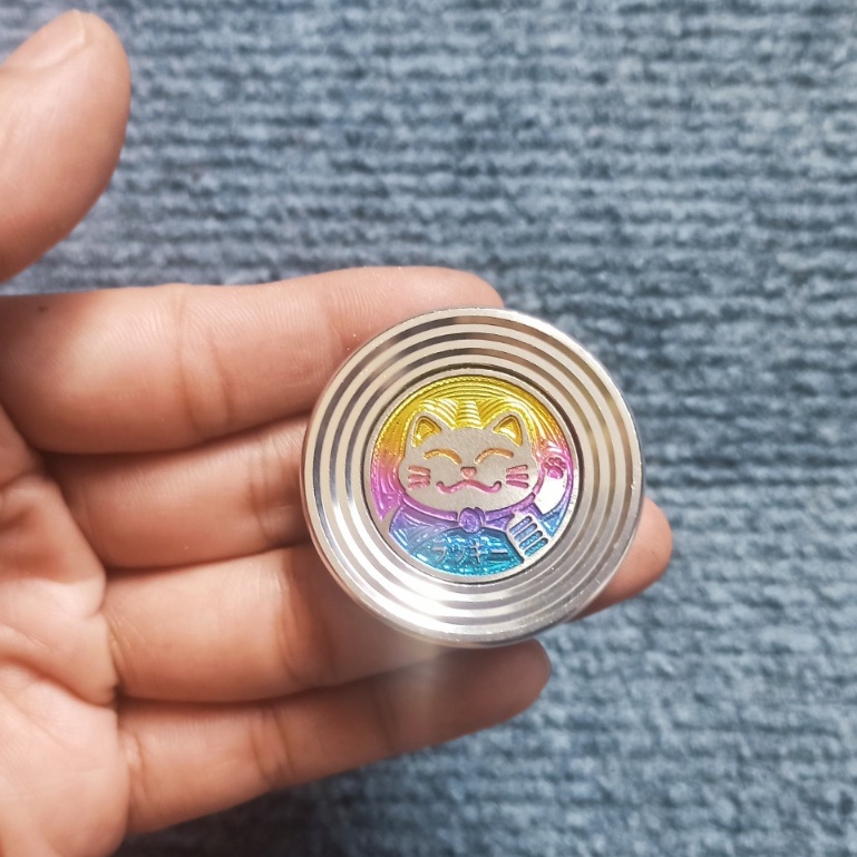 Nắp chụp cacte, nắp chụp hộp sên nhôm CNC mẫu thái ron siêu dày tặng tem titan mèo chiêu tài