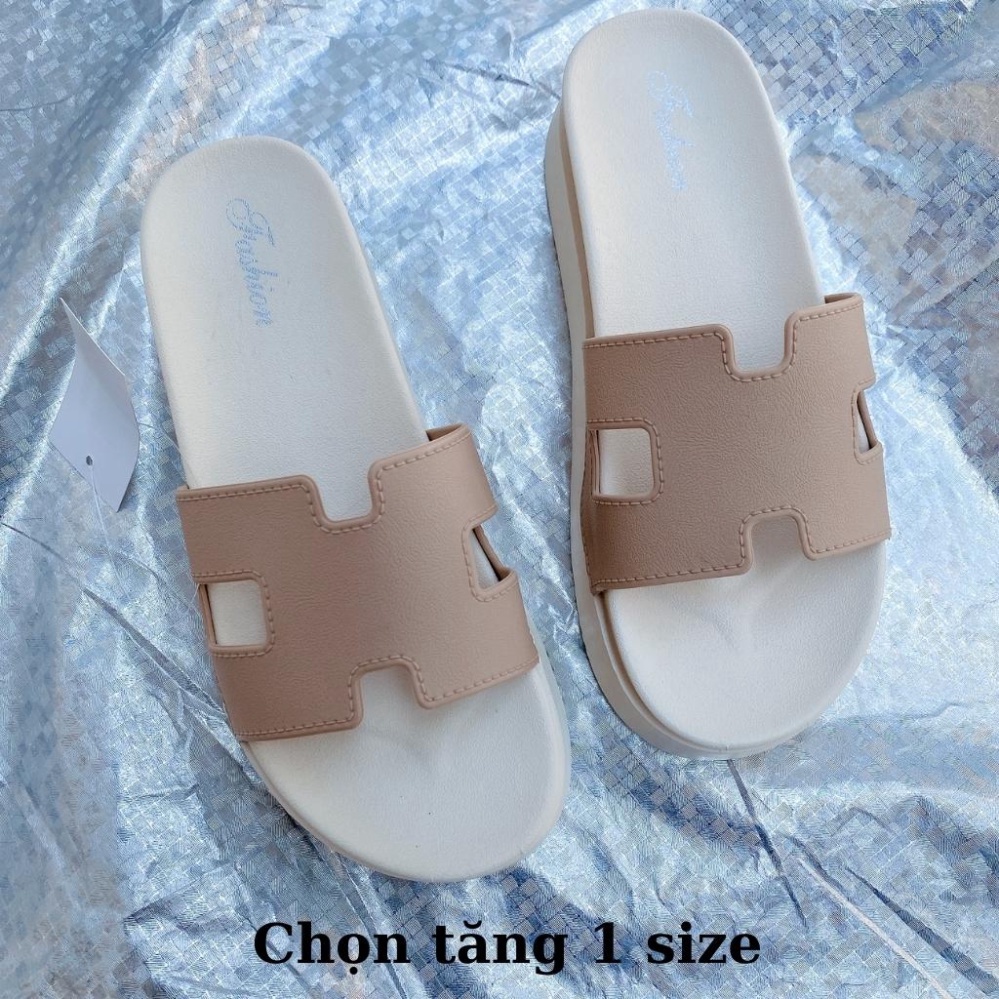 Dép nữ độn đế chữ H mẫu mới chống trơn, chống nước Chọn tăng 1 size
