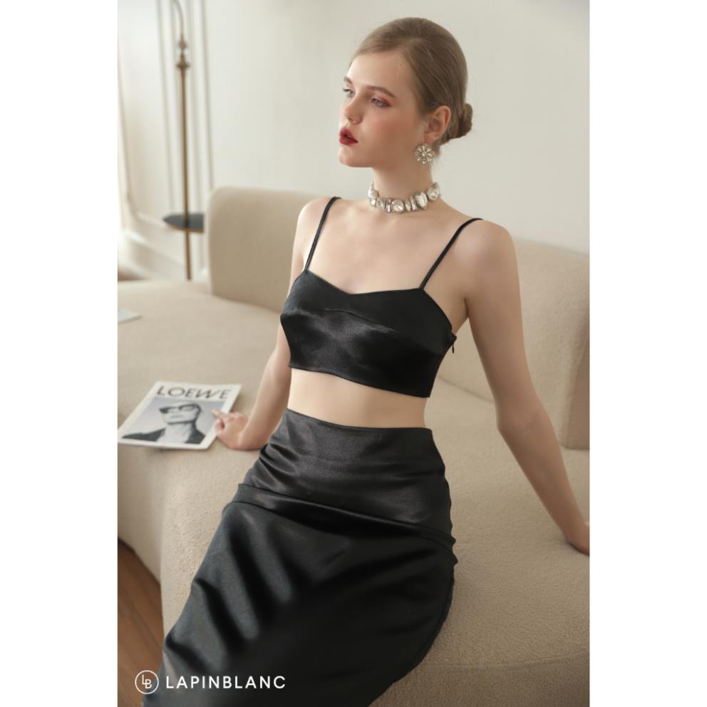 Áo Croptop 2 Dây Đen Thiết Kế Lapinblanc