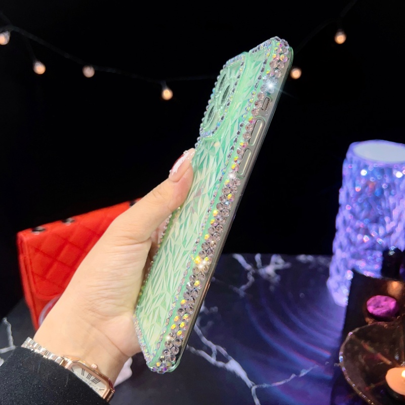 Ốp Điện Thoại Mềm Trong Suốt Chống Sốc Chống Rơi Đính Đá Sang Trọng Cho iPhone 14 Plus 13 12 11 Pro Max