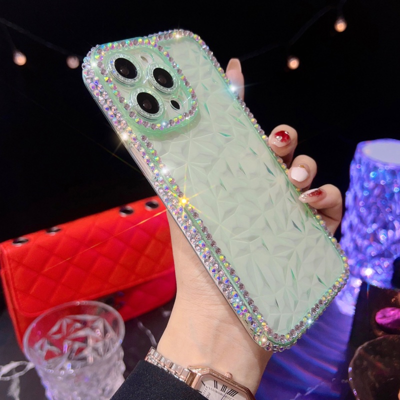 Ốp Điện Thoại Mềm Trong Suốt Chống Sốc Chống Rơi Đính Đá Sang Trọng Cho iPhone 14 Plus 13 12 11 Pro Max