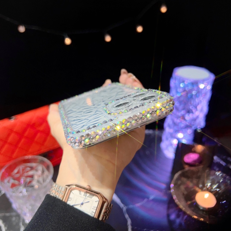 Ốp Điện Thoại Mềm Trong Suốt Chống Sốc Chống Rơi Đính Đá Sang Trọng Cho iPhone 14 Plus 13 12 11 Pro Max