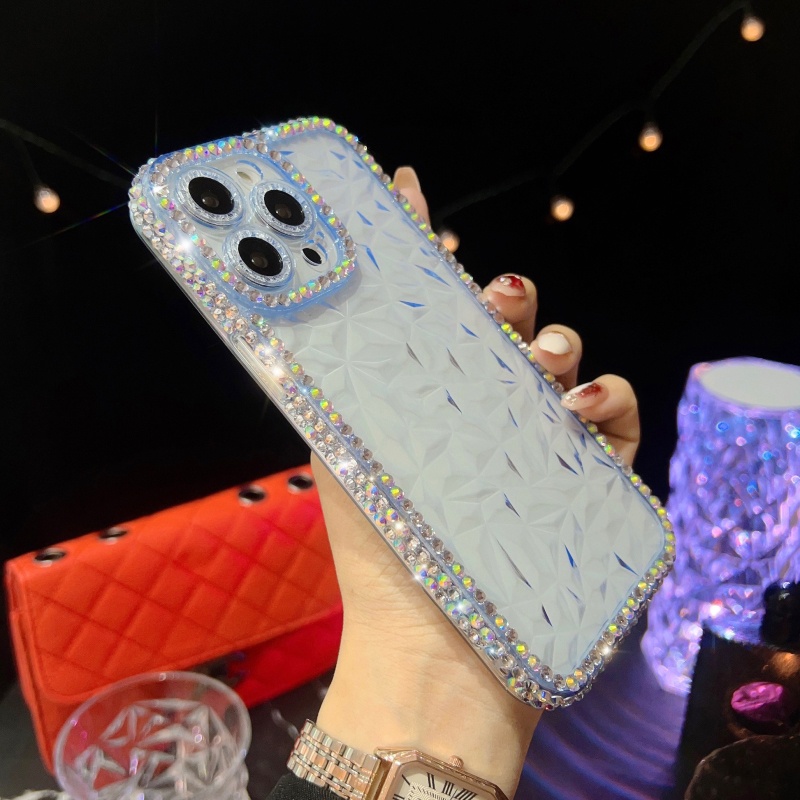 Ốp Điện Thoại Mềm Trong Suốt Chống Sốc Chống Rơi Đính Đá Sang Trọng Cho iPhone 14 Plus 13 12 11 Pro Max