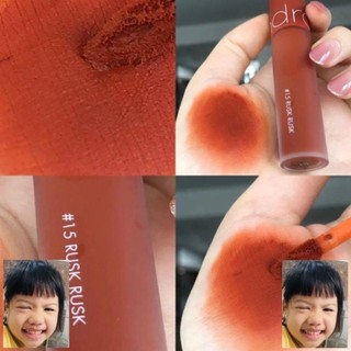 Son Romand Zero 15 cam cháy (son kem lì Romand Zero Velvet Tint)