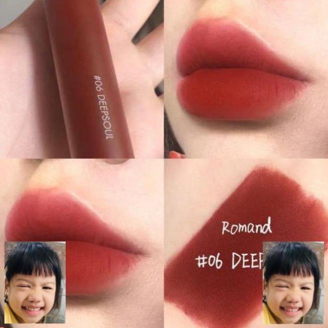 Son kem lì Romand Zero Velvet Tint 06 Deep Soul màu đỏ nâu