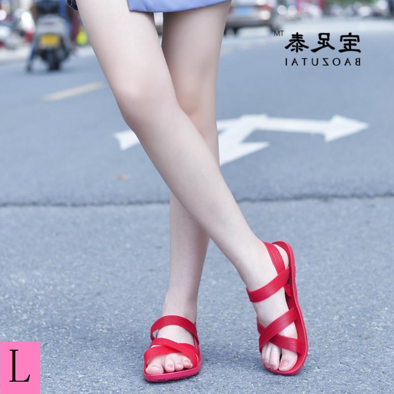 Giày Sandal Cao Su Siêu Mềm Đế Phẳng Phong Cách Đường Phố Mùa Hè Cho Nam Và Nữ Giao Hàng Từ Một Mảnh