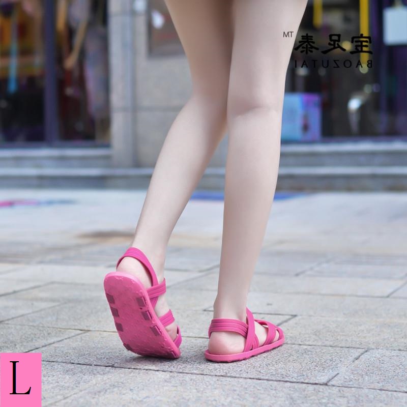 Giày Sandal Cao Su Siêu Mềm Đế Phẳng Phong Cách Đường Phố Mùa Hè Cho Nam Và Nữ Giao Hàng Từ Một Mảnh