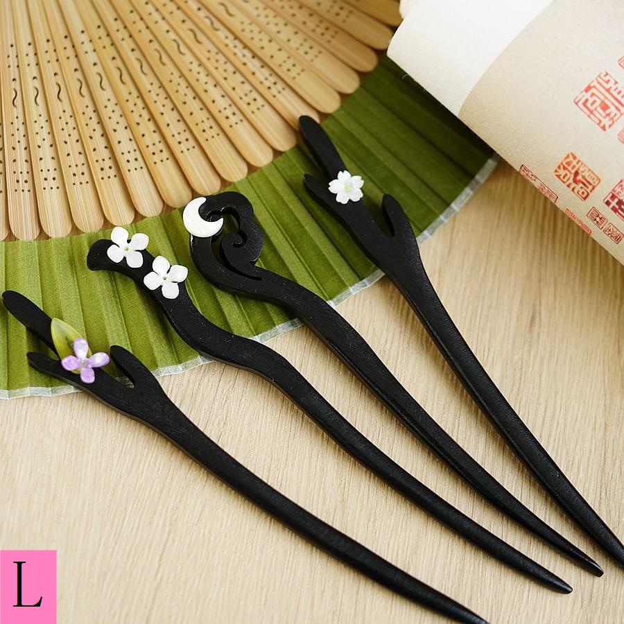 Trâm Cài Tóc Bằng Gỗ Phối Lông Cừu Cao Cấp Phong Cách Trung Hoa Cổ Điển Mới