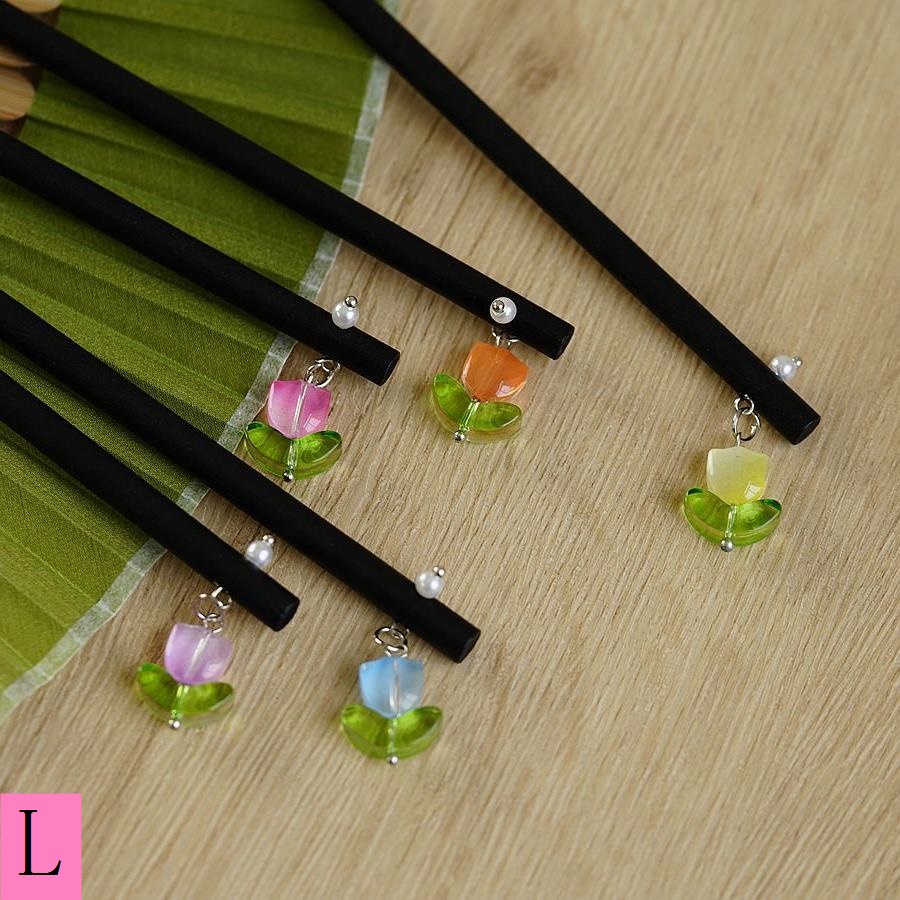 Trâm Cài Tóc Bằng Gỗ Phối Lông Cừu Cao Cấp Phong Cách Trung Hoa Cổ Điển Mới