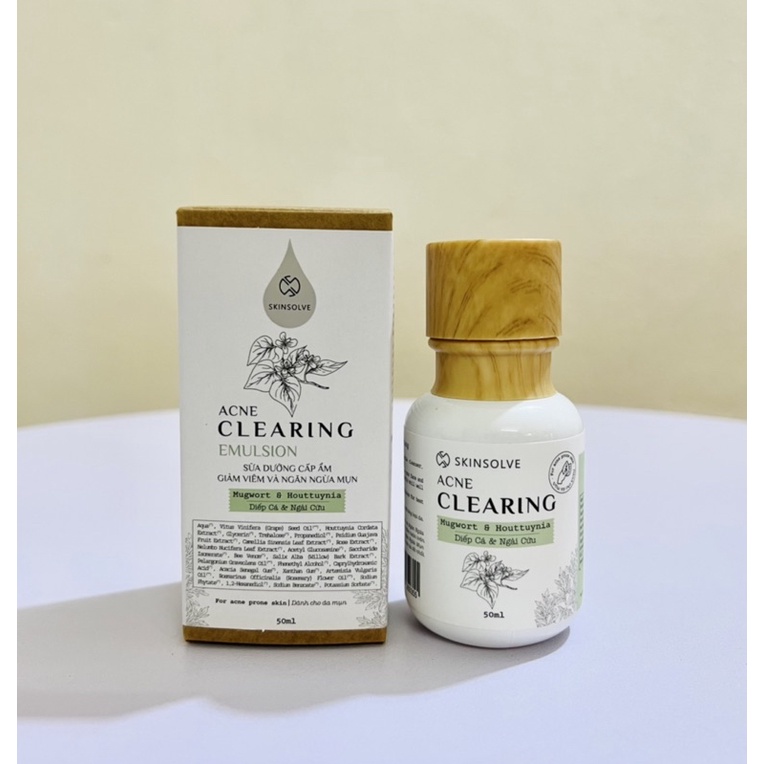 Sữa Dưỡng Emulsion Diếp Cá & Ngải Cứu Skinsolve Khoá Ẩm Ngừa Mụn