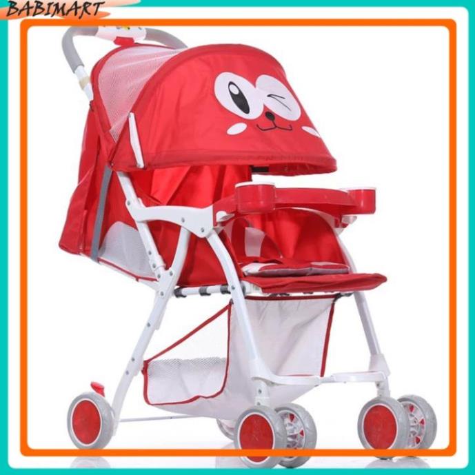Xe đẩy gấp gọn cho bé ngả 3 tư thế hình mắt gấu, bảo hành 12 tháng