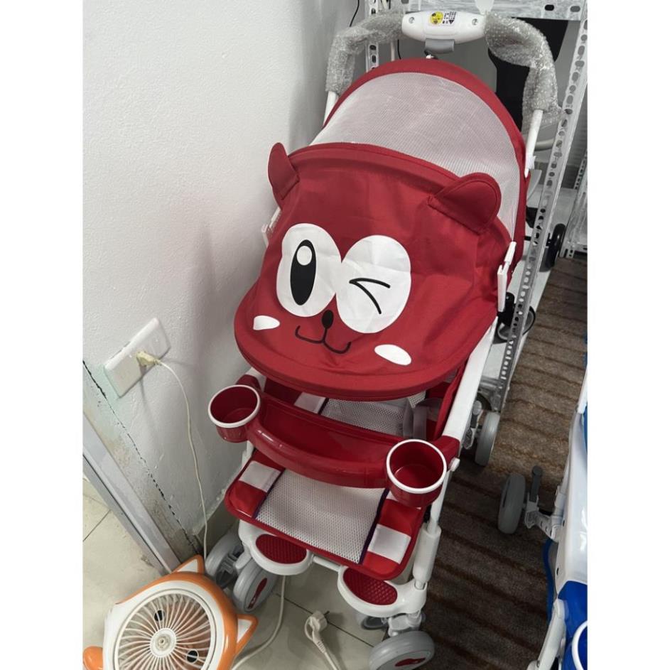 Xe đẩy gấp gọn cho bé ngả 3 tư thế hình mắt gấu, bảo hành 12 tháng