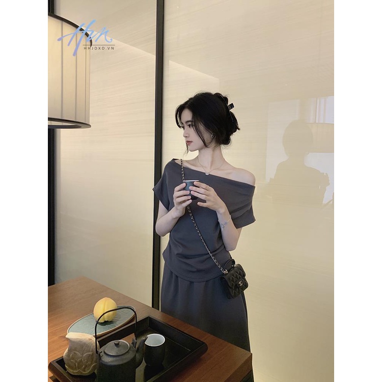 Bộ Váy Áo Hở Vai Thoải Mái Phong Cách Mới Mùa Hè 2023