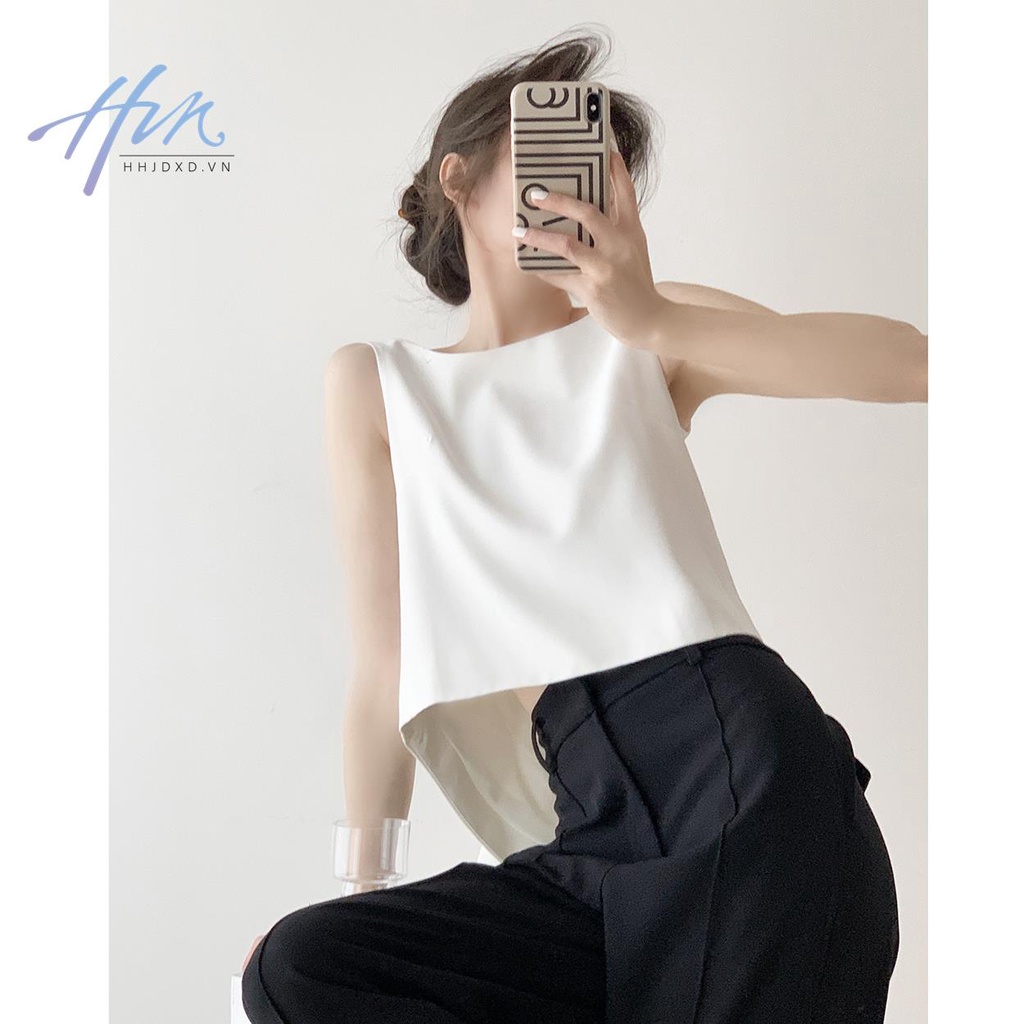 Áo Hai Dây Dáng Ngắn Đính Nơ Thời Trang Mùa Hè 2023 Cho Nữ