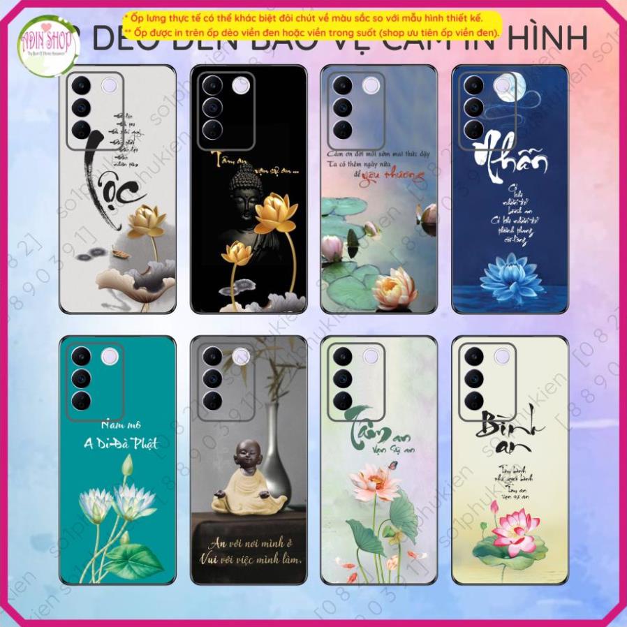 Ốp lưng VIVO V27 5G / V27 Pro / V27E / S16E / S16 Pro / S16 dẻo đen bảo vệ cam hình hoa sen, thư phá