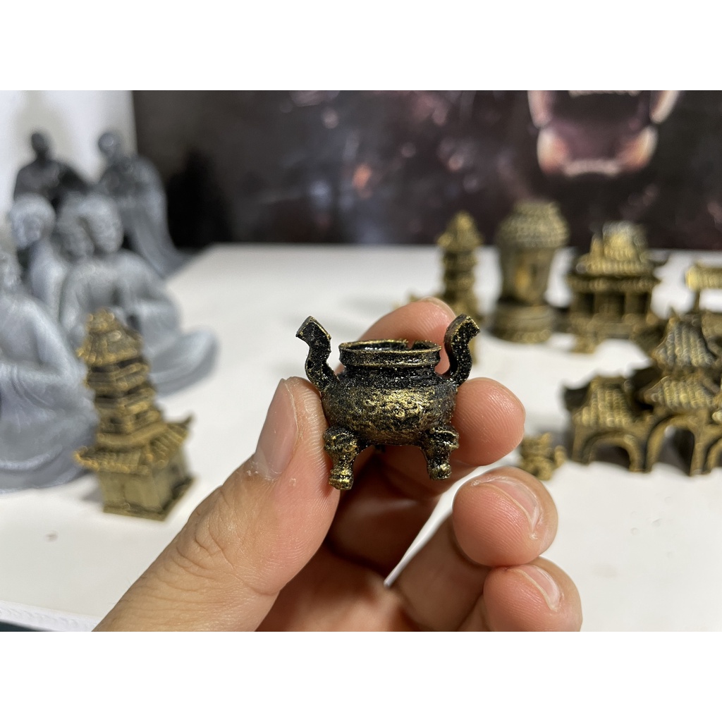 Lư hương mini - mô hình, phụ kiện trang trí tiểu cảnh, hồ cá