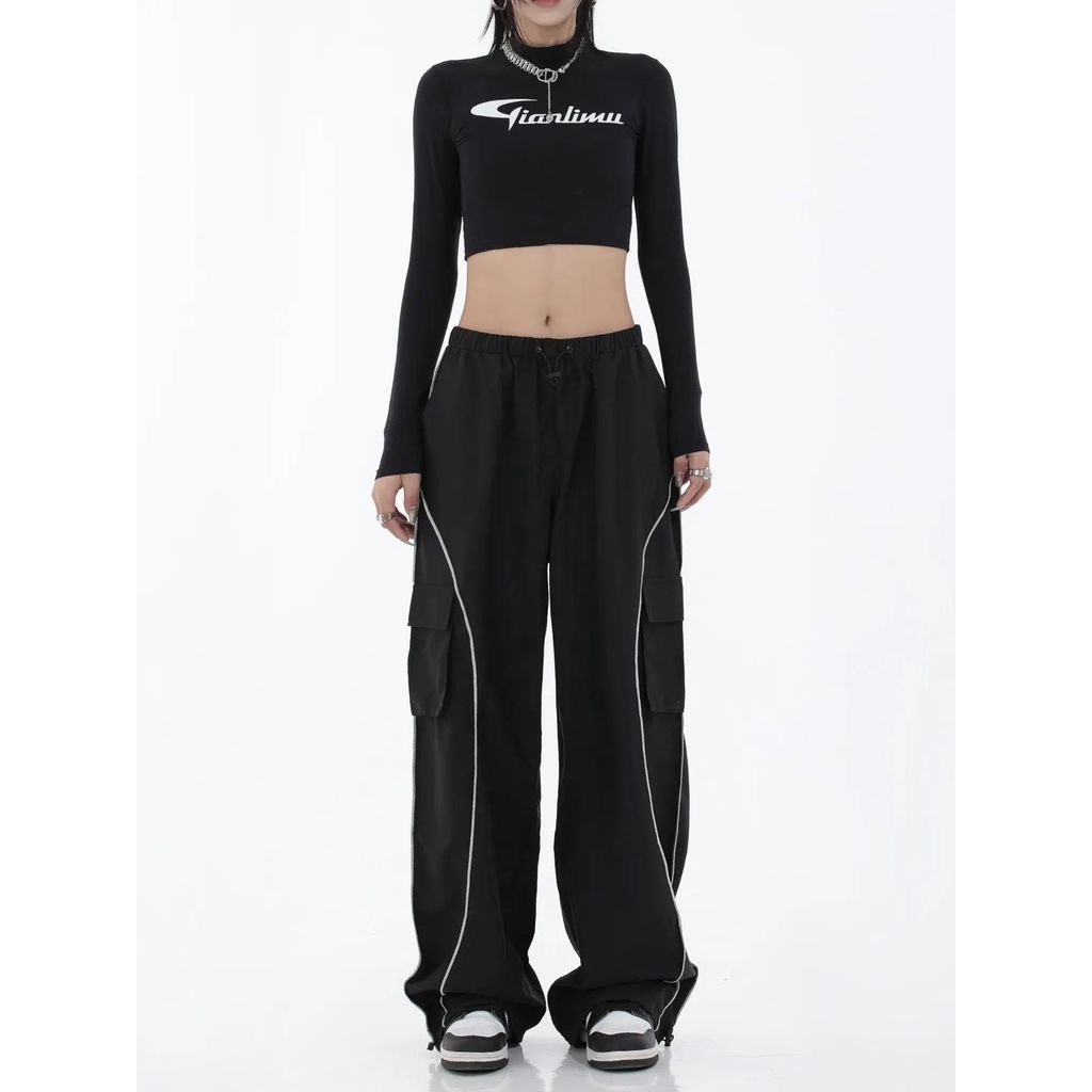 Quần Thể Thao Lưng Cao Ống Rộng Thời Trang Mùa Hè Dành Cho Nam Và Nữ