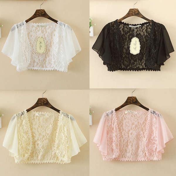 ✿ váy chống nắng toàn thân ✿ có hàng sẵn ♂Áo Choàng Ren Ngắn Và Ngắn Cỡ Nhỏ Cho Nữ#39Áo Khoác Chiffon Mỏng Tay Ngắn Thời Trang Mùa Hè Cho Nữ☬