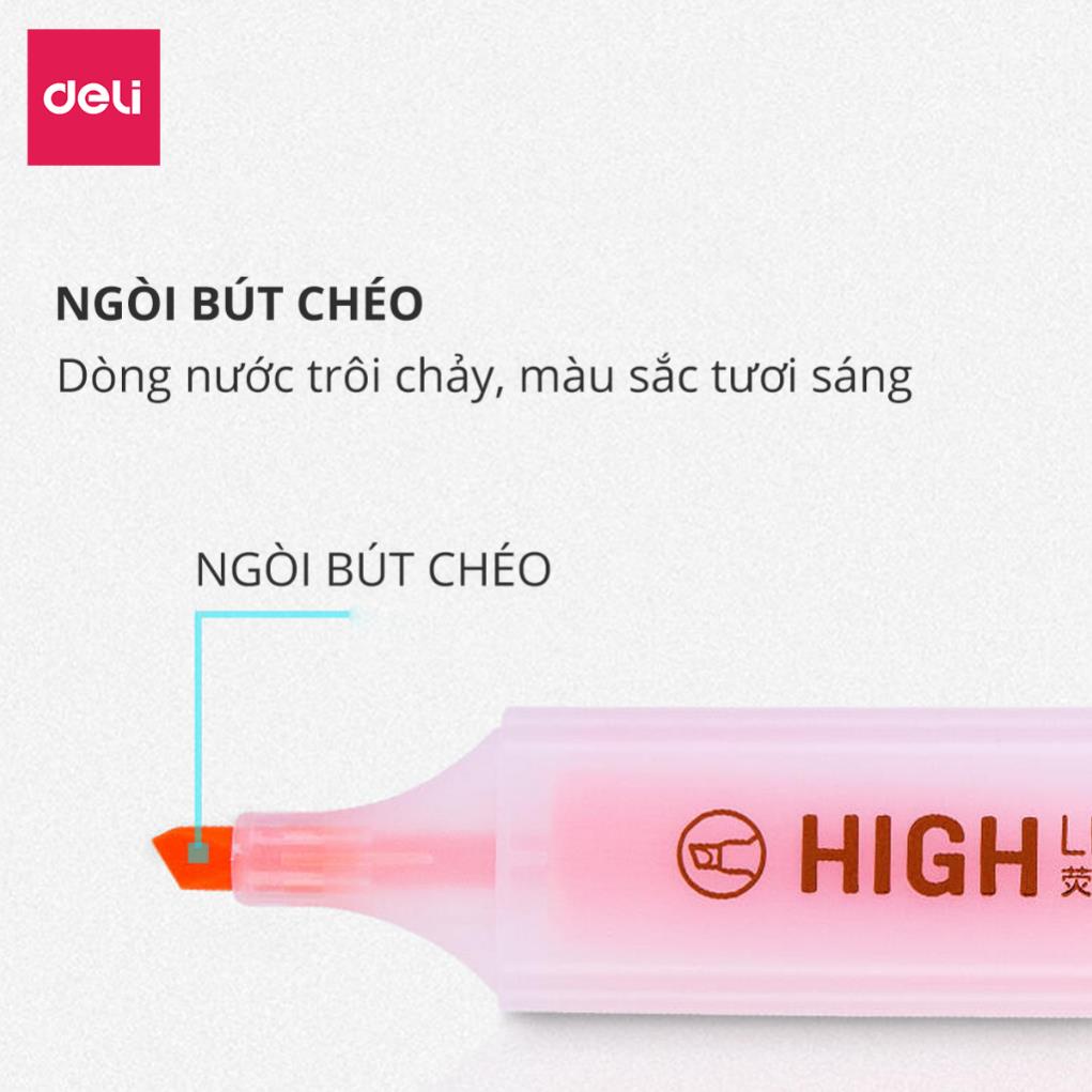 Bút Highlight Bút Nhớ Dòng Đánh Dấu Dạ Quang Take Note Ghi Chú Deli - Bút Highlighter Nhanh Khô - Màu Ngẫu Nhiên