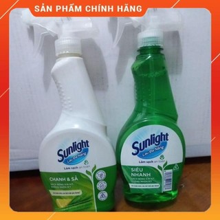 Nước lau đa năng cif, sunlight chanh sả