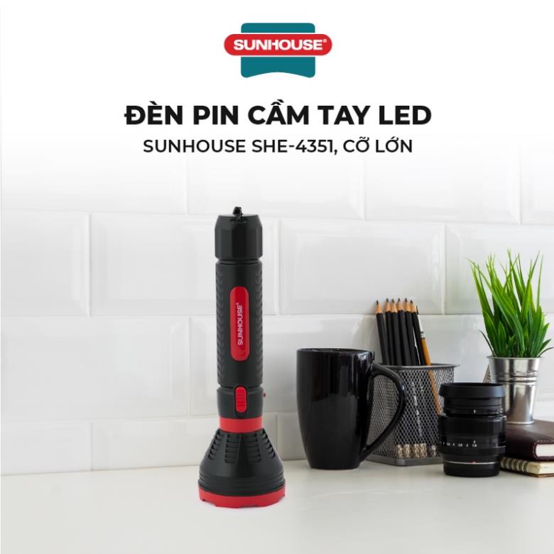 Đèn pin cầm tay siêu sáng SUNHOUSE SHE-4351 cỡ lớn