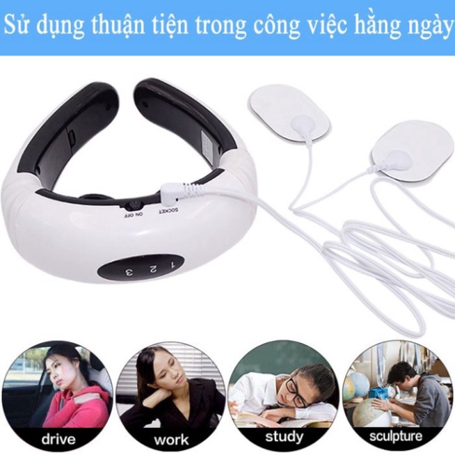 Máy Massage Cổ Vai Gáy Trị Liệu Cao Cấp - Hàng Loại 1 - Máy Massager Xung Điện Đa Năng Chính Hãng