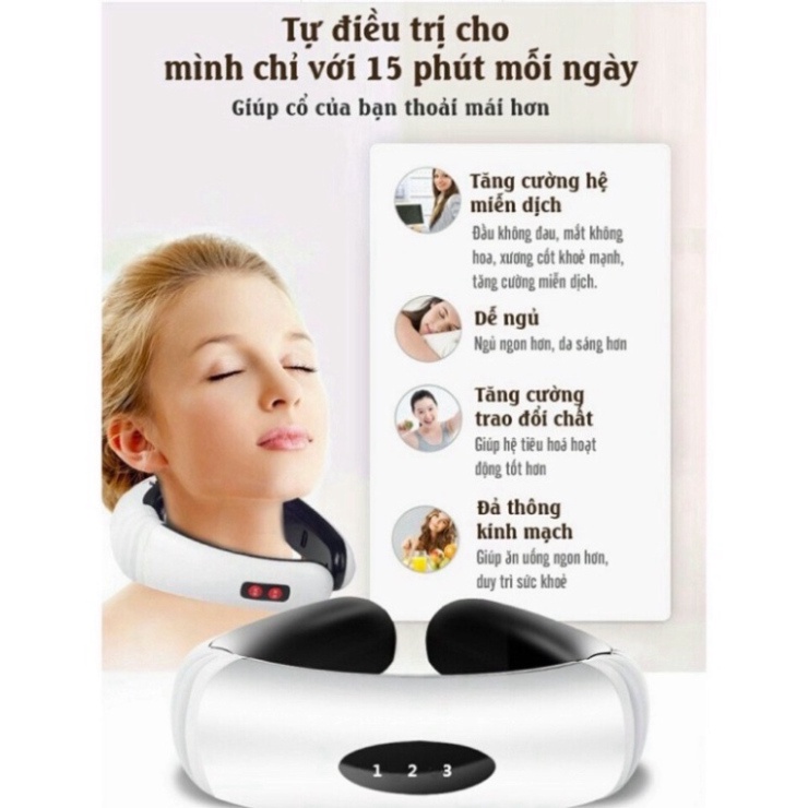Máy Massage Cổ Vai Gáy Trị Liệu Cao Cấp - Hàng Loại 1 - Máy Massager Xung Điện Đa Năng Chính Hãng